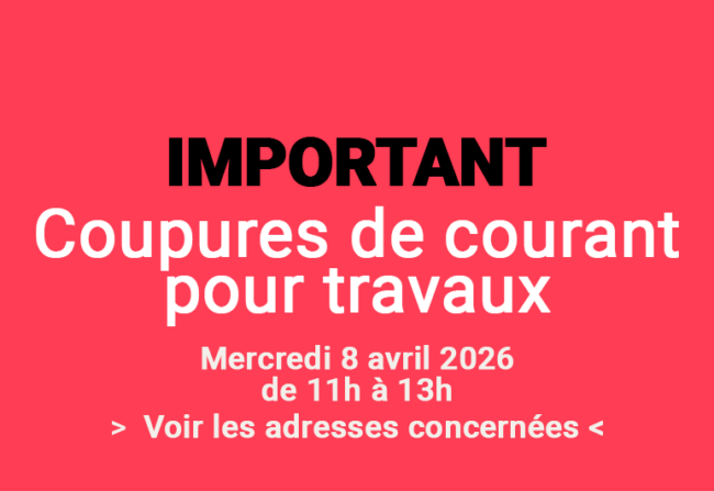 Coupure de courant - Avril 2026