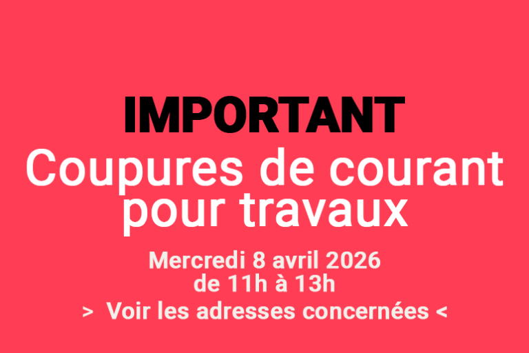 Coupure de courant - Avril 2026