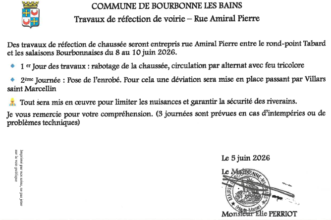 Flyer Travaux rue amiral pierre