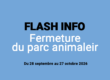Fermeture du parc animalier 2026